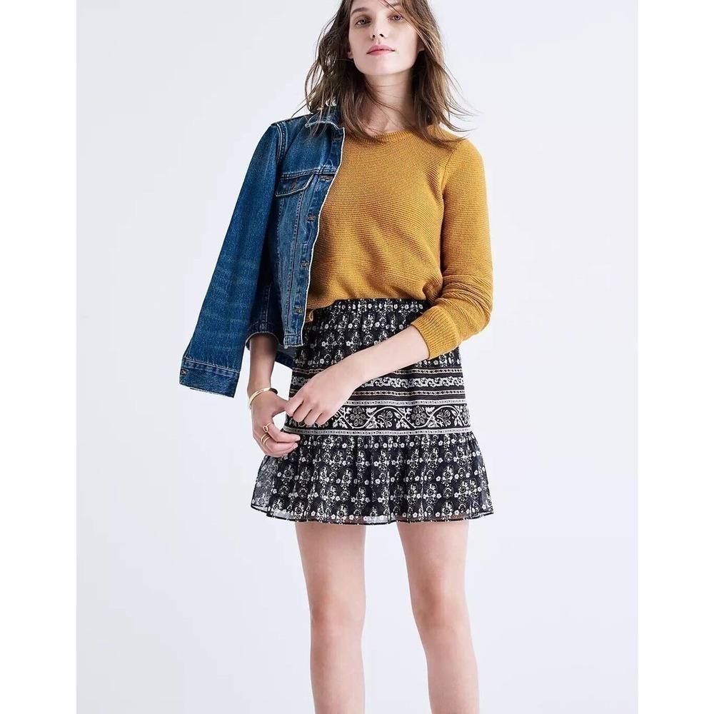 Madewell Womens Large‎ Skirt Artisan Mini NWT Pull On Swing Ruffle A-Line